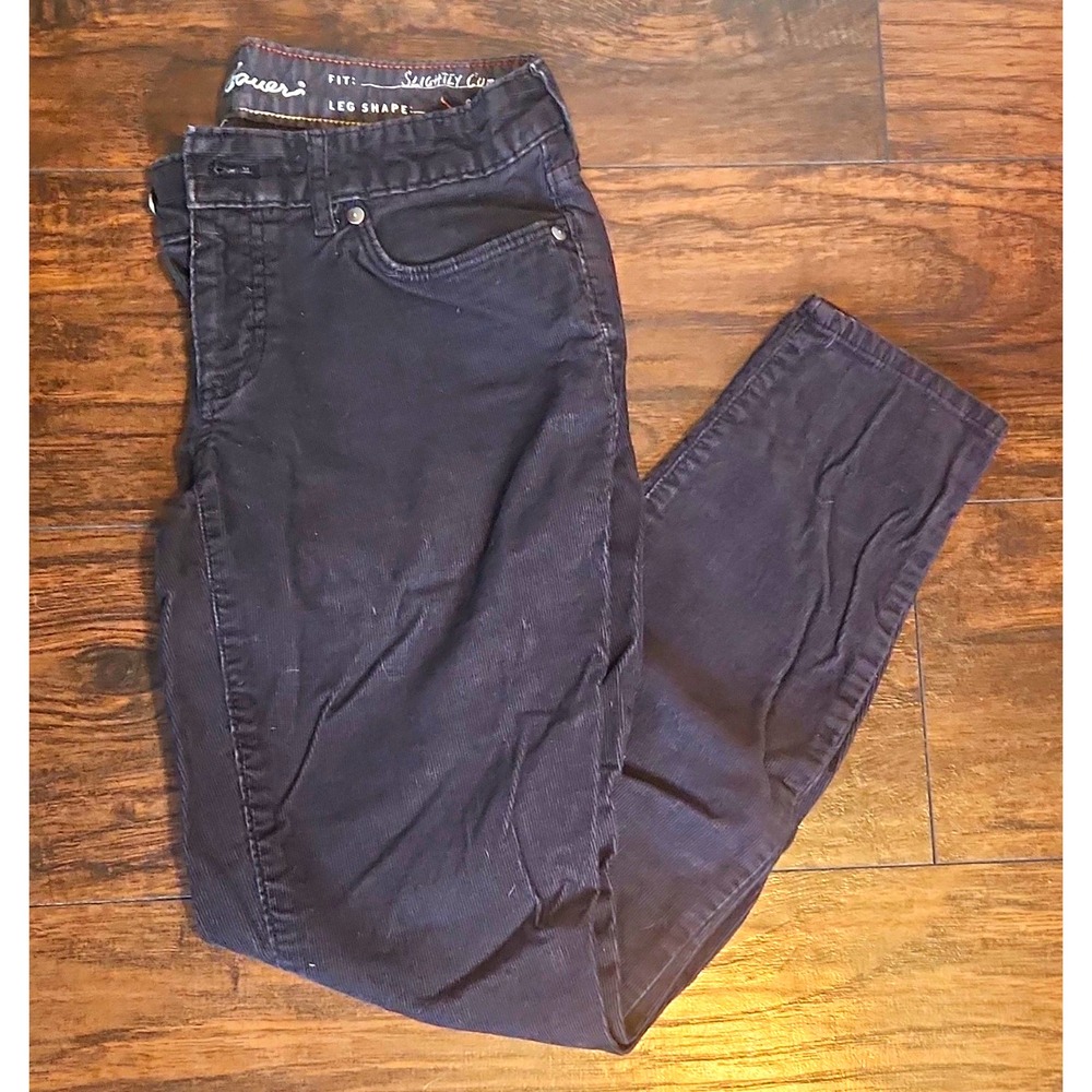Eddie Bauer Women's Black Corduroy Slightlt Curvy Fit Skinny Pant 98% Cotton